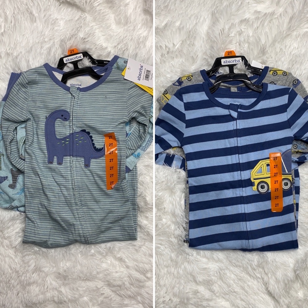 absorba Baby Boys 2 Pack Sleeper Pajama bundle 4